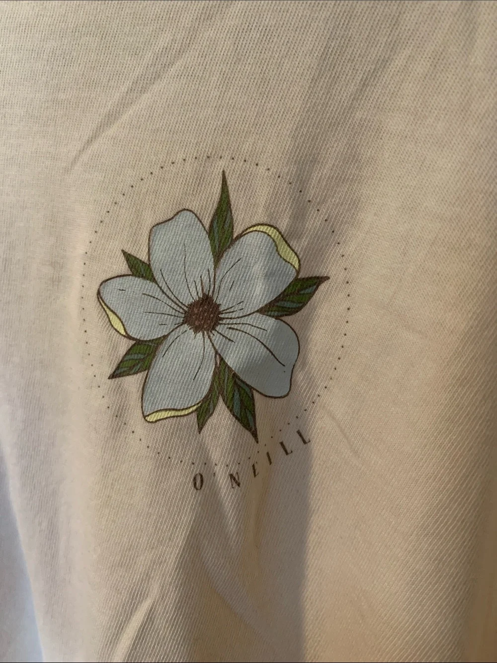 O'Neill Cream Floral Chest/Back Graphic Short Sleeve Tee - Picture 2 of 6
